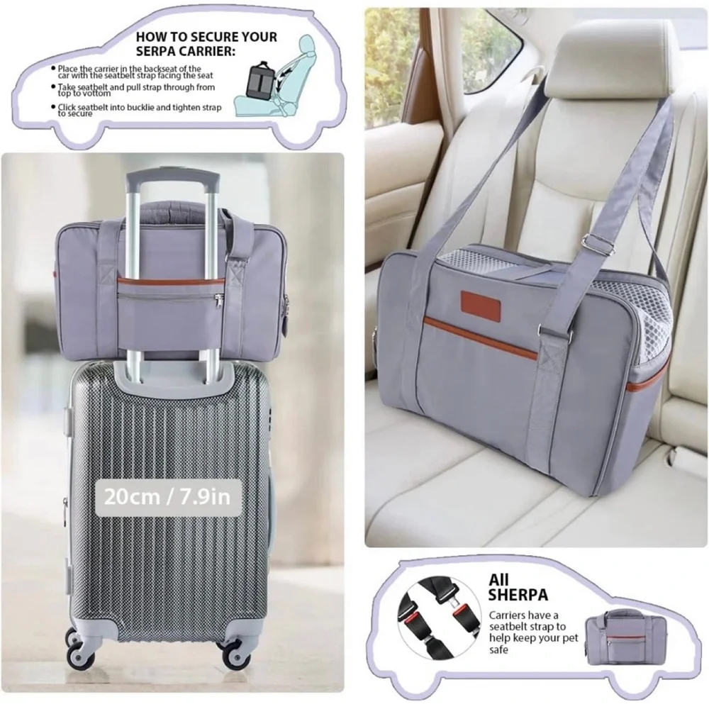 Airline Approved Luxury Soft Sided Pet Carrier Soft Sided Travel Bag Washable